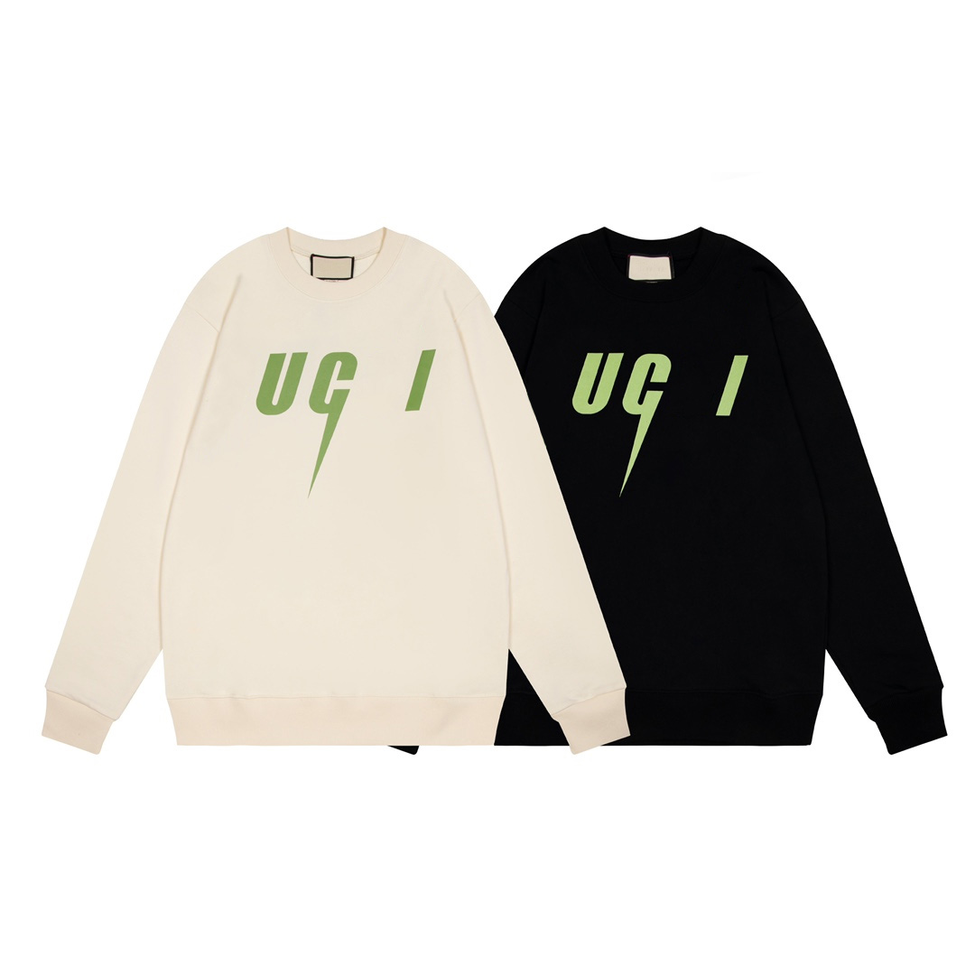 

Women's Hoodies Sweatshirts Womens Designer Sweatshirts Chest Letter Print Green Lightning Sweatshirt -L, Beige