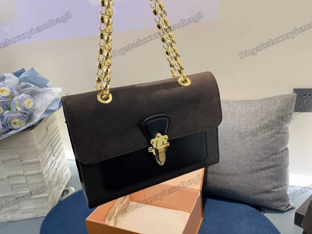 

Fashion Victoire HandBag Chain Black Monograms Coated Canvas Cross Body Bag Women Luxurys Shoulder Bags Purse Crossbody Designer Flap with