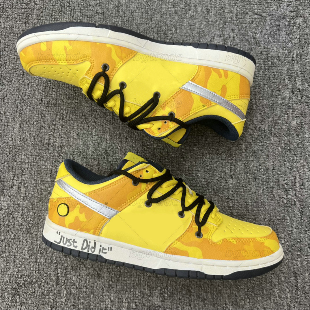 

TS Just Did It Low Running Shoes Mens Womens Theme Customization Designer Casual Shoes Yellow Fashion Camouflage Double Lace-up Sneakers
