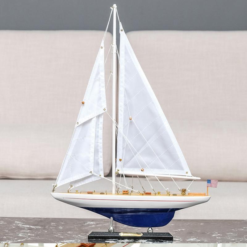 

Decorative Objects & Figurines Smooth Sailing Simulation Single Sailboat Model Porch Wooden Crafts Creative Home Desktop Business Decoration