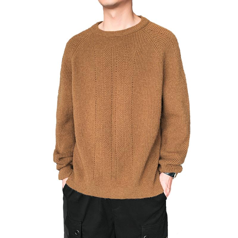 

Men's Sweaters Man Autumn Sweater Men's Loose O-neck Knitted Mens Oversized PulloversMen's, Orange