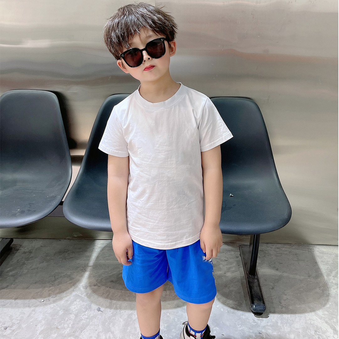 

Designer Tracksuit Childrens Clothing Sets Red And Blue Short Shorts 2 Pieces High Quality Drying Fabric Sports Style Kids Girls 2 Colors To Choose From PSK050, Gray