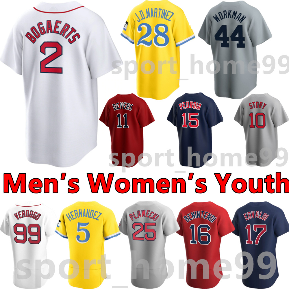 

2023 Custom 11 Rafael Devers Jersey 34 David Ortiz 5 Enrique Hernandez 16 Jarren Duran 12 Yu Chang 43 Adalberto Mondesi 10 Trevor Story 99 Verdugo Baseball Jerseys, Colour 16