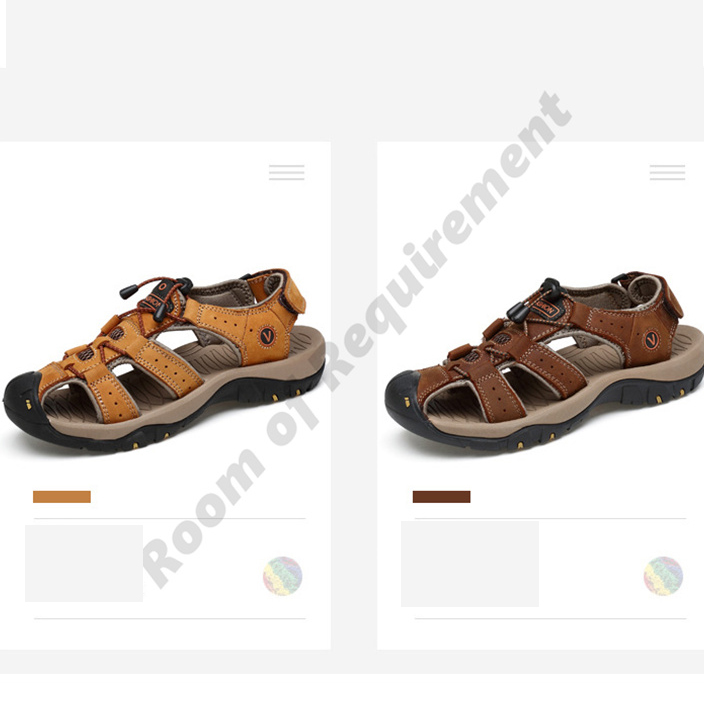 Large size sandals men 2022 summer new breathable toe sandal outdoor leisure Casual beach shoes Head layer cowhide PS Mocha low 001