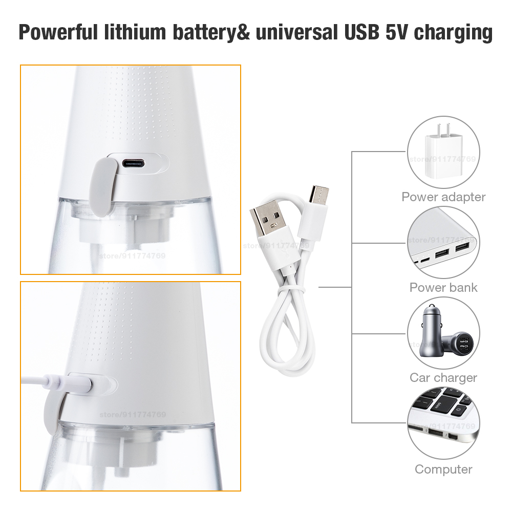 

3 Modes Oral Irrigator Portable Cordless Dental Water Flosser 350ml Water Tank for Travel Soft Water Flosser for Teeth Cleaning