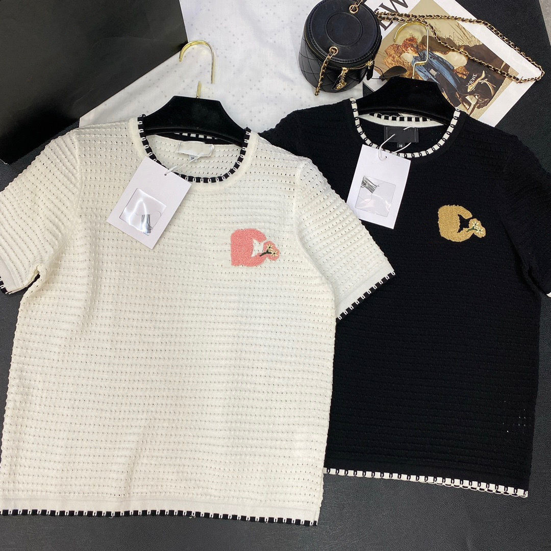 Tshirts Designer For Women Shirts Woman Clothing Womens T-Shirt Fashion Overdyed With Letter Embroidery Shorts Summer Short Sleeved Tee Size S-XL Bl