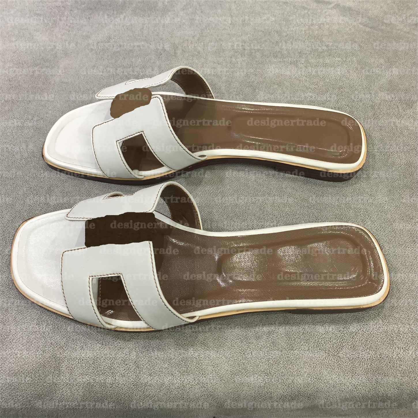 

Designer Slippers Women Slides Luxury Shoes Ladies Convenient Loafers Non-Slip Genuine Leather Slide Slipper Vintage Sandals Designertrade, #7501