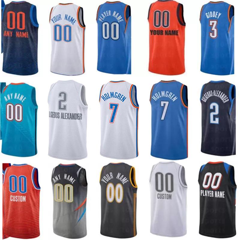 

7 Chet Holmgren 3 Josh Giddey Jersey Custom Shai 2 Gilgeous Alexander Basketball Jerseys Thundee City 17 Pokusevski Luguentz Dort Jaylin Williams OKC 0 Westbrook, Colour 11