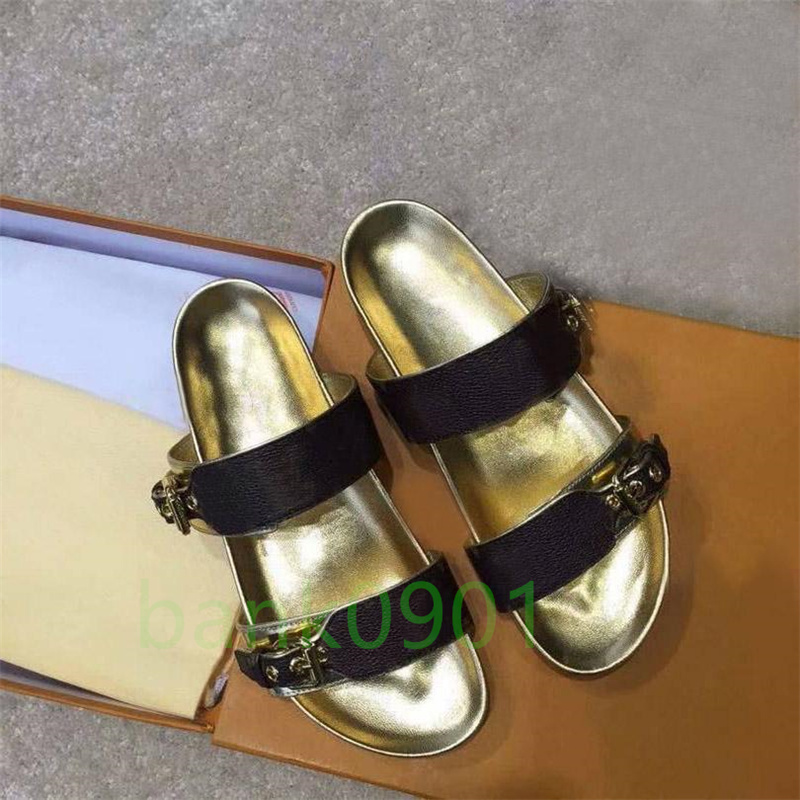 

look very well Designer slipper Summer woman sandle beach flip flops Big Head Leather Flat sandal Hotel Bath man slippers 97135