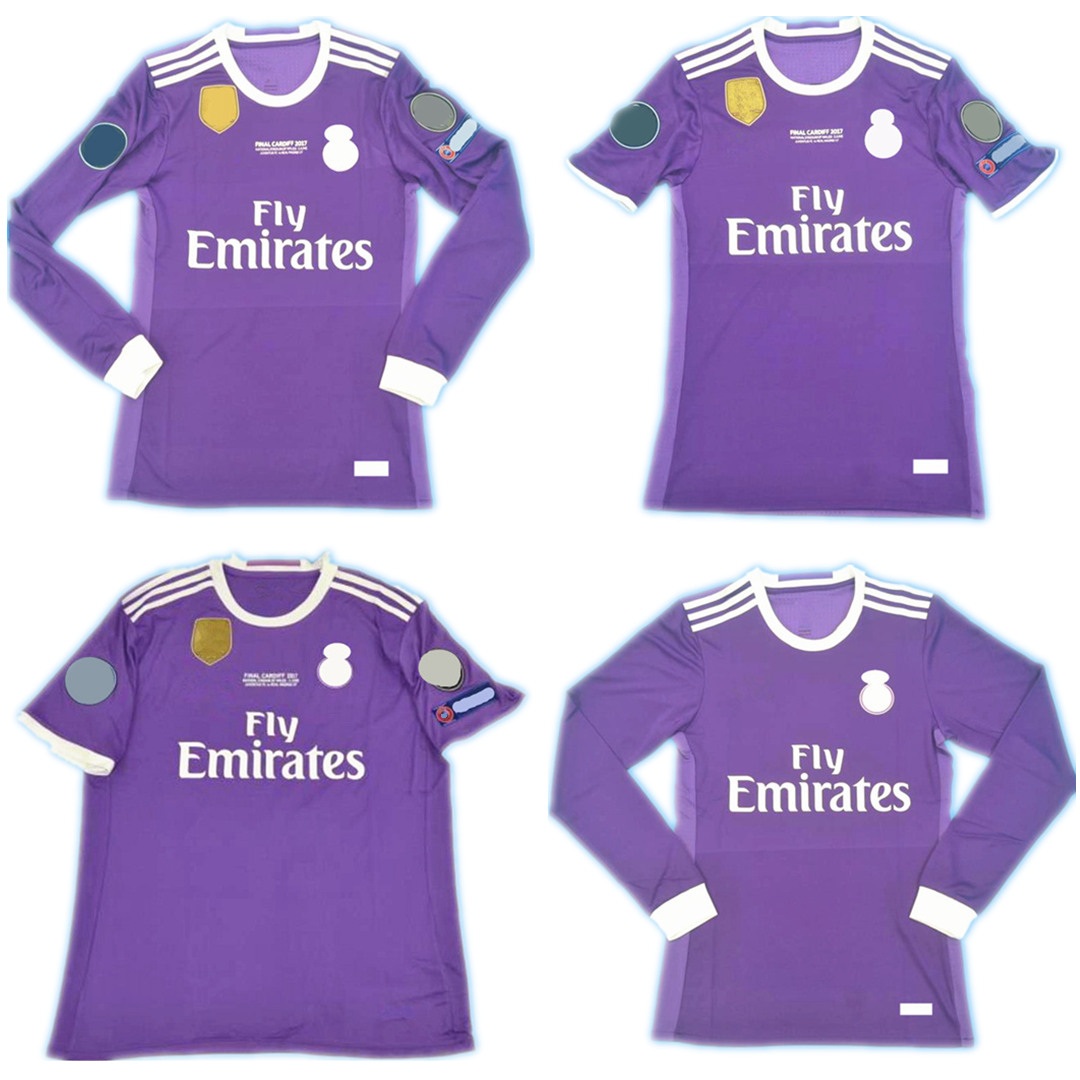 

16 17 SOCCER JERSEYS maillot classic vintage camisetas football shirts Uniforms UCL men away pepe ramos Marcelo Casemiro isco ronaldo benzema LUCAS modric KROOS, 16/17 away