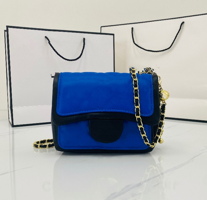 

crossbody Designer Bags luxurious mini 20cm fashion shoulder designers women handbags lambs leather clutch with badge gold chain flap purse wallet, Black