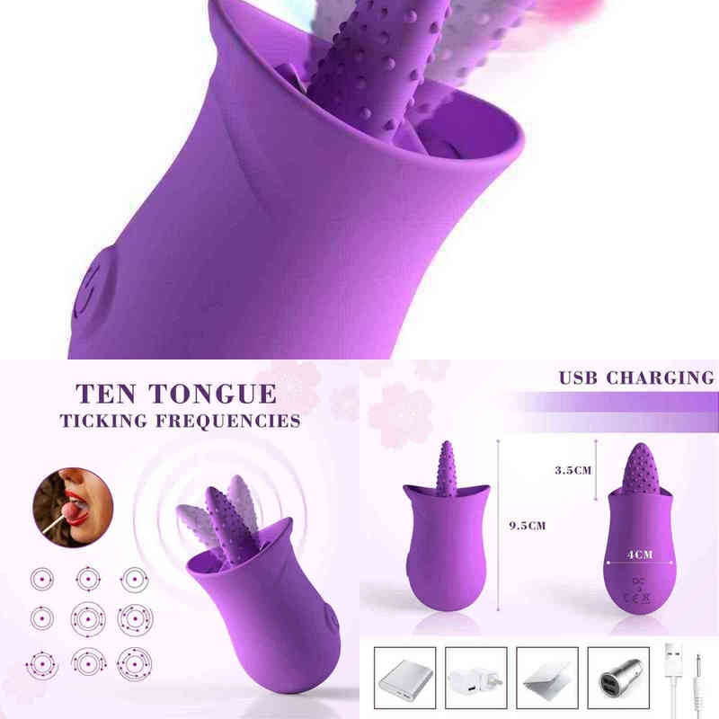 Nxy Sex Vibrators g Spot with Tongue Lick Table Stimulator 10-level Games Powerful Engine for Women