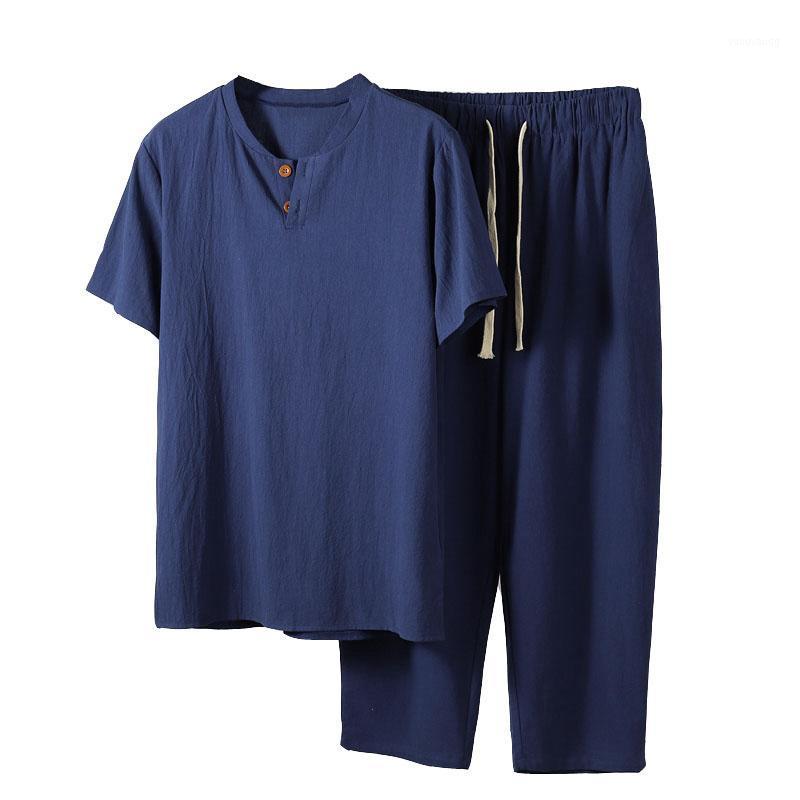 

Summer Men Shirt 5XL 6XL 7XL 8XL 9XL 10XL Plus Size Cotton Linen With Pants Large 5 Color Men's Casual Shirts, Khaki with pants