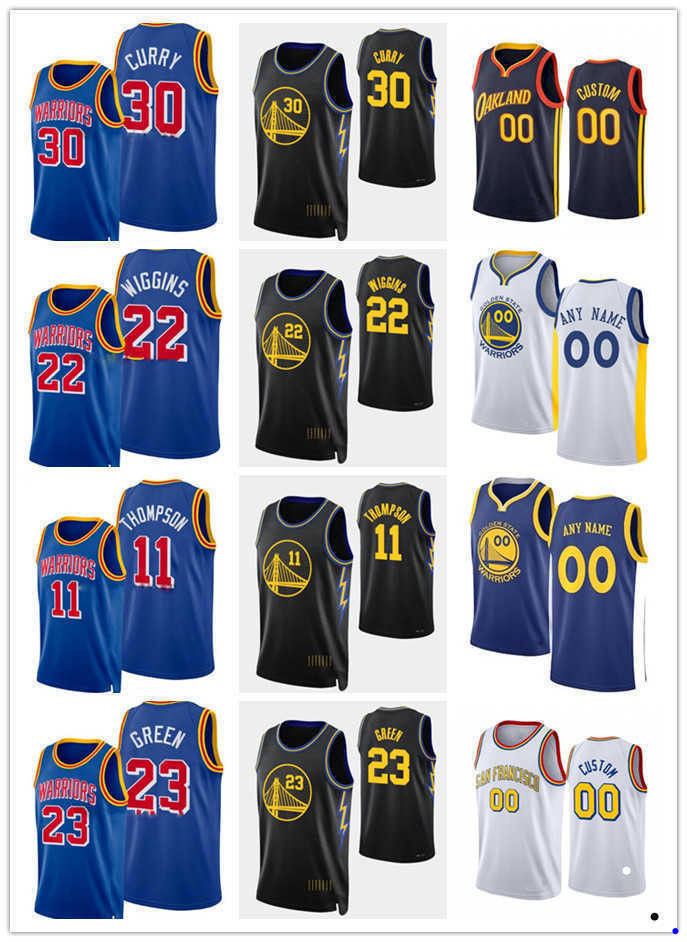 75e maillot de basket-ball personnalisé hommes femmes jeunes Stephen 30 Curry Draymond 23 Green Andrew 22 Wiggins Klay 11 Thompson 3 Poole 00 Jon