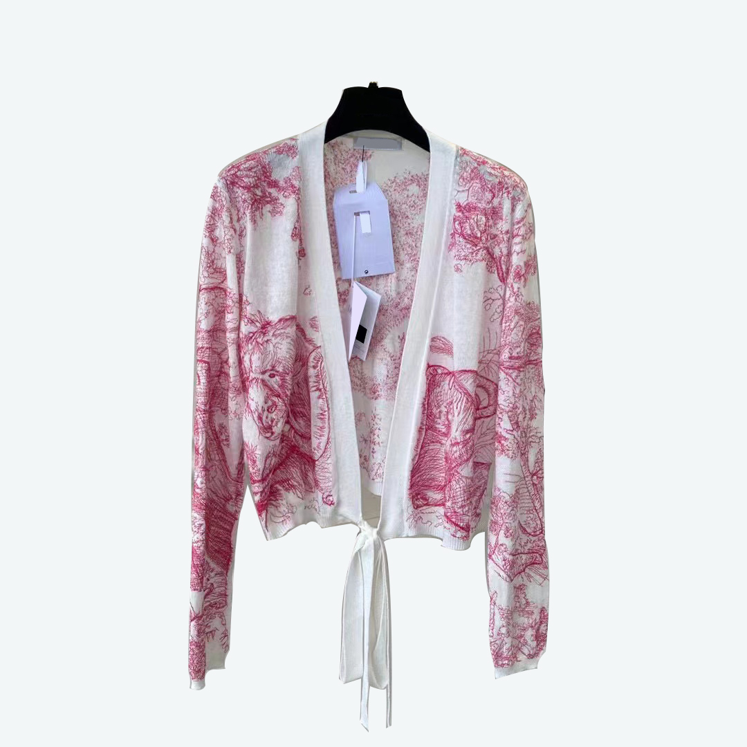 

Women sweater Knitwear cardigan Womens designer clothing lady embroidered fashion long sleeve spring summer autumn Lace Up knitting Jacket Coats Women' Clothing