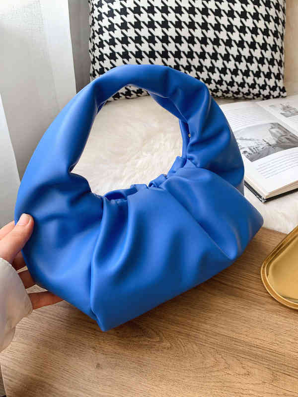 

Designer Venetas Handbags Bottegas Cowhide Fold Nvzhen Dumpling Blue Hand Female Armpit Advanced Feeling Cloud Bag Shoulder Crossbody 4474, Small ice blue