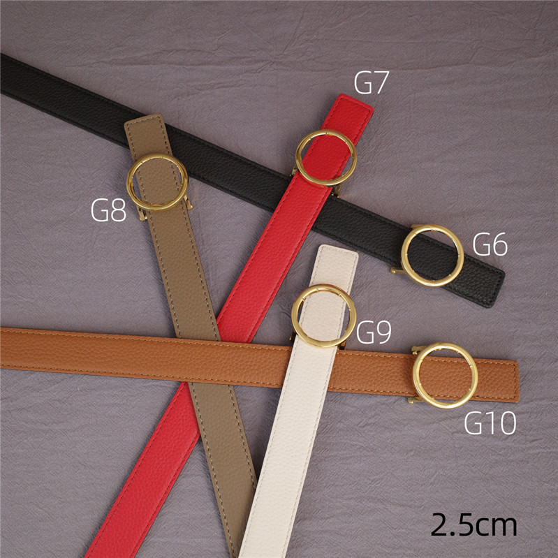 

Classic Gold Buckle Belts Ceinture Men Women Genuine Leather Belt Smooth Needle Buckles Belt With Gift Box, As pic