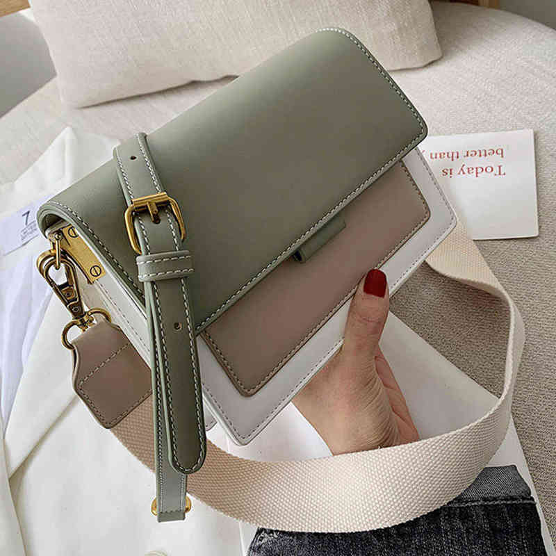

Contrast Color Handle Bag Pu Leather Handbags for Women 2022 Travel Simple Ladies Crossbody Shoulder Female Messenger s, Yellow