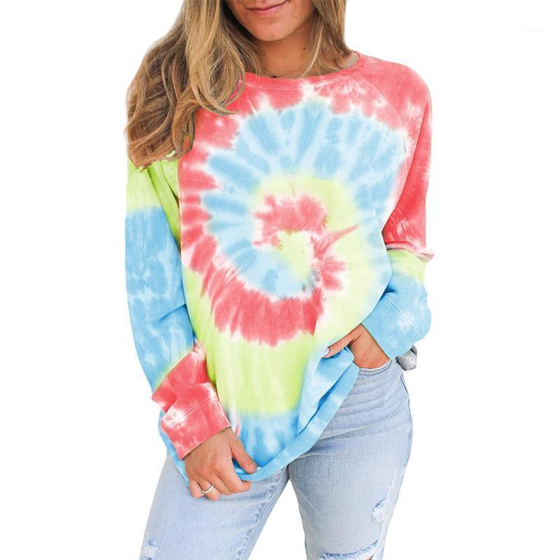 

Autumn Womens Hoodies Multicolor Long Sleeve Pastel Sweatshirt Female Loose Tie Dye Printed Hoodie Pullover Tops Oversize Women' & Sweatshi, Blue