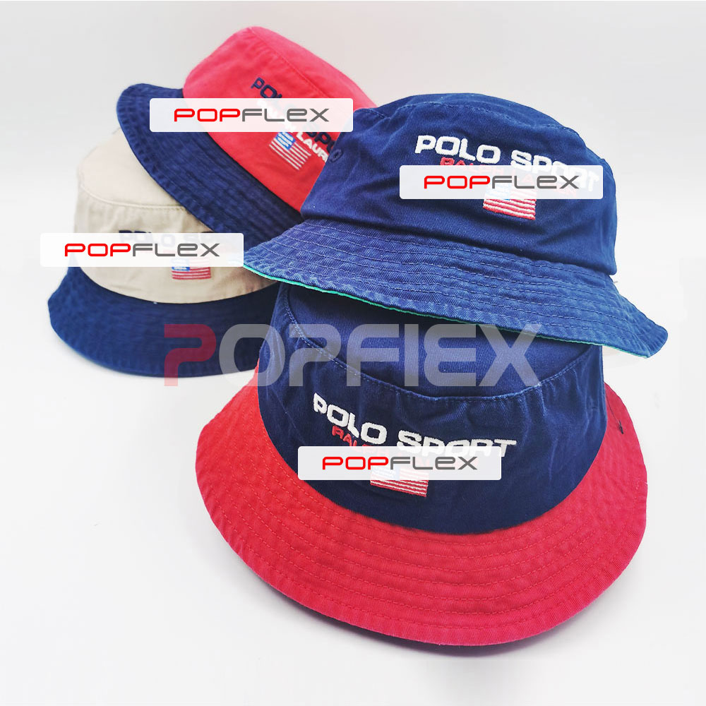 

Embroidered Polo Bucket Cap Unisex Cotton Safari Hat Summer Vintage  Adjustable Canvas