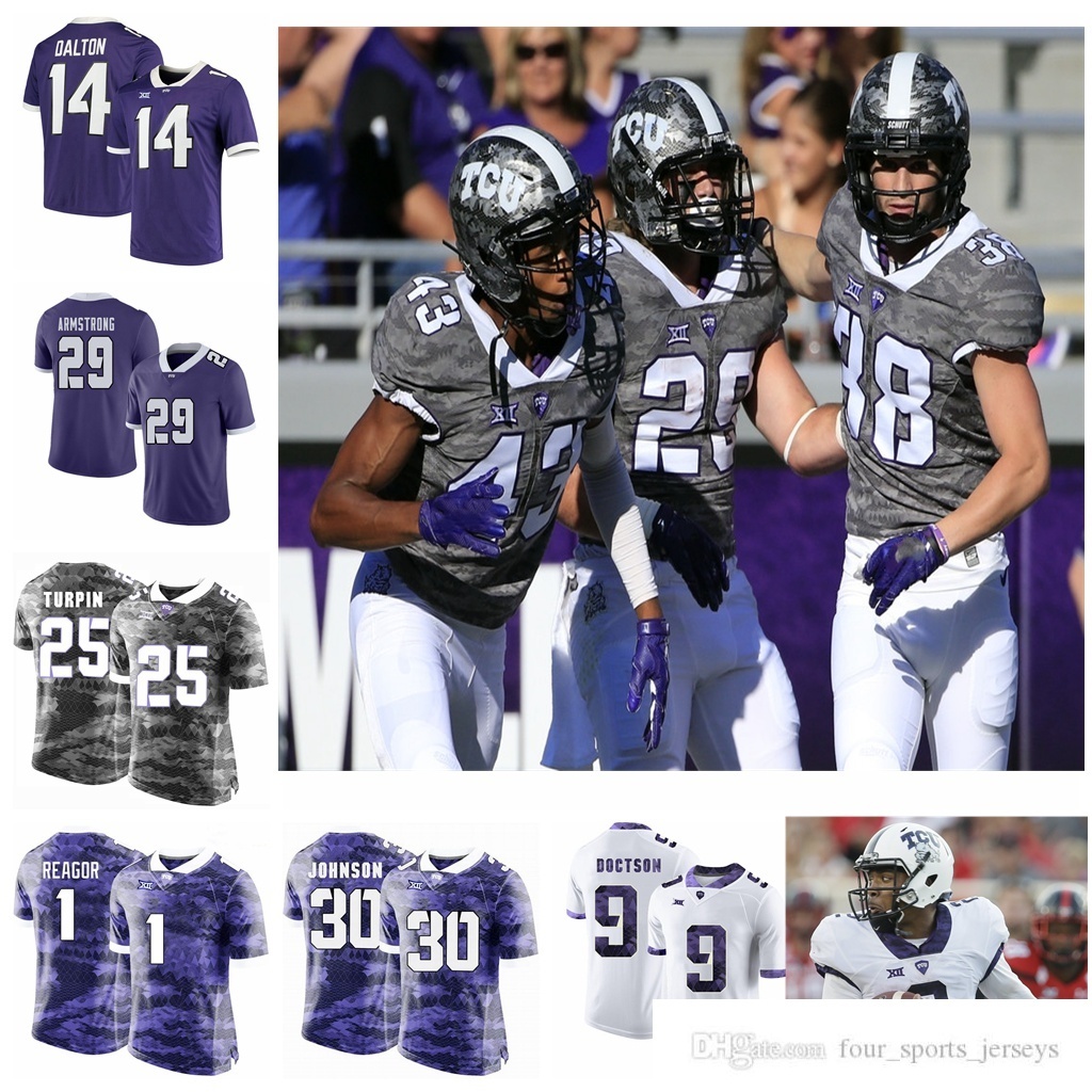 

NCAA Custom TCU Horned Frogs College Football Jerseys 2 Trevone Boykin Jersey 2 Jason Verrett 5 LaDainian Tomlinson 9 Josh Doctson Stitched, Mens 2019 purple