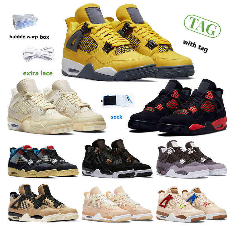 

new 4s UNC Outdoor Shoes Shimmer men and women jumpman red Thunder Metallic Purple green What The Sail Black Gum, #1