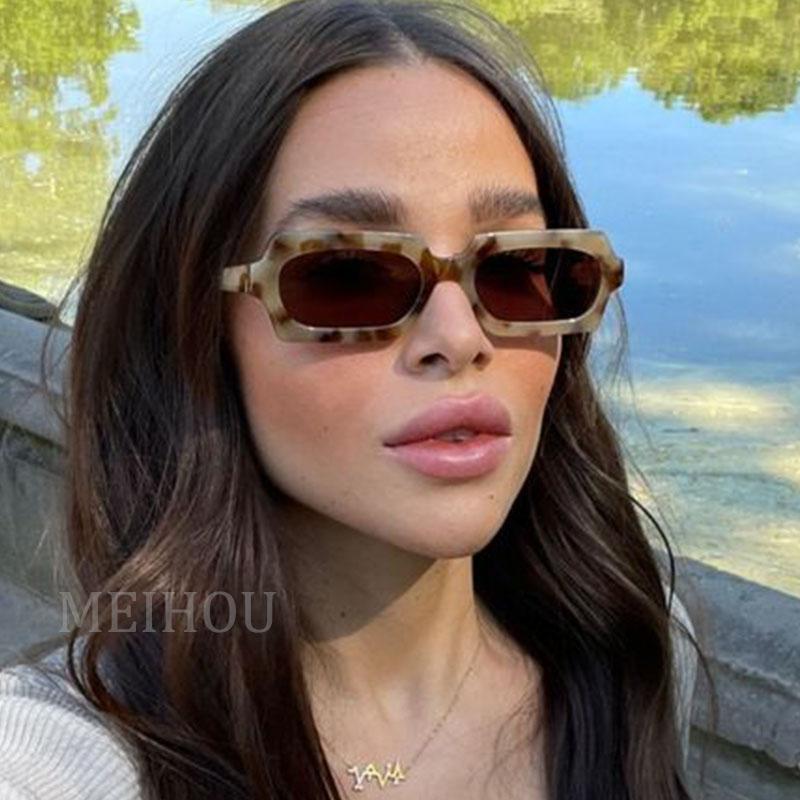 

Sunglasses Rectangular Women Fashion Small Trendy Brand Design Sunglass Ladies Retro Black Eyewear UV400 Travel Goggles OculosSunglasses