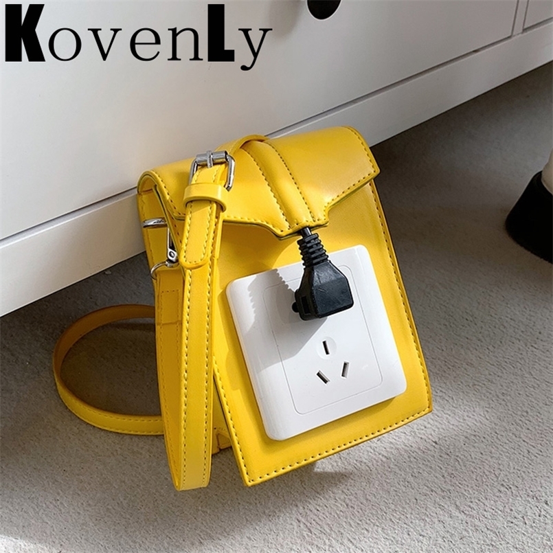 

Fashion Leather Socket Design Woman Shoulder Power Spaking Plug Creative Sling Bags Young Girl Messenger 220616, White shoulder bag