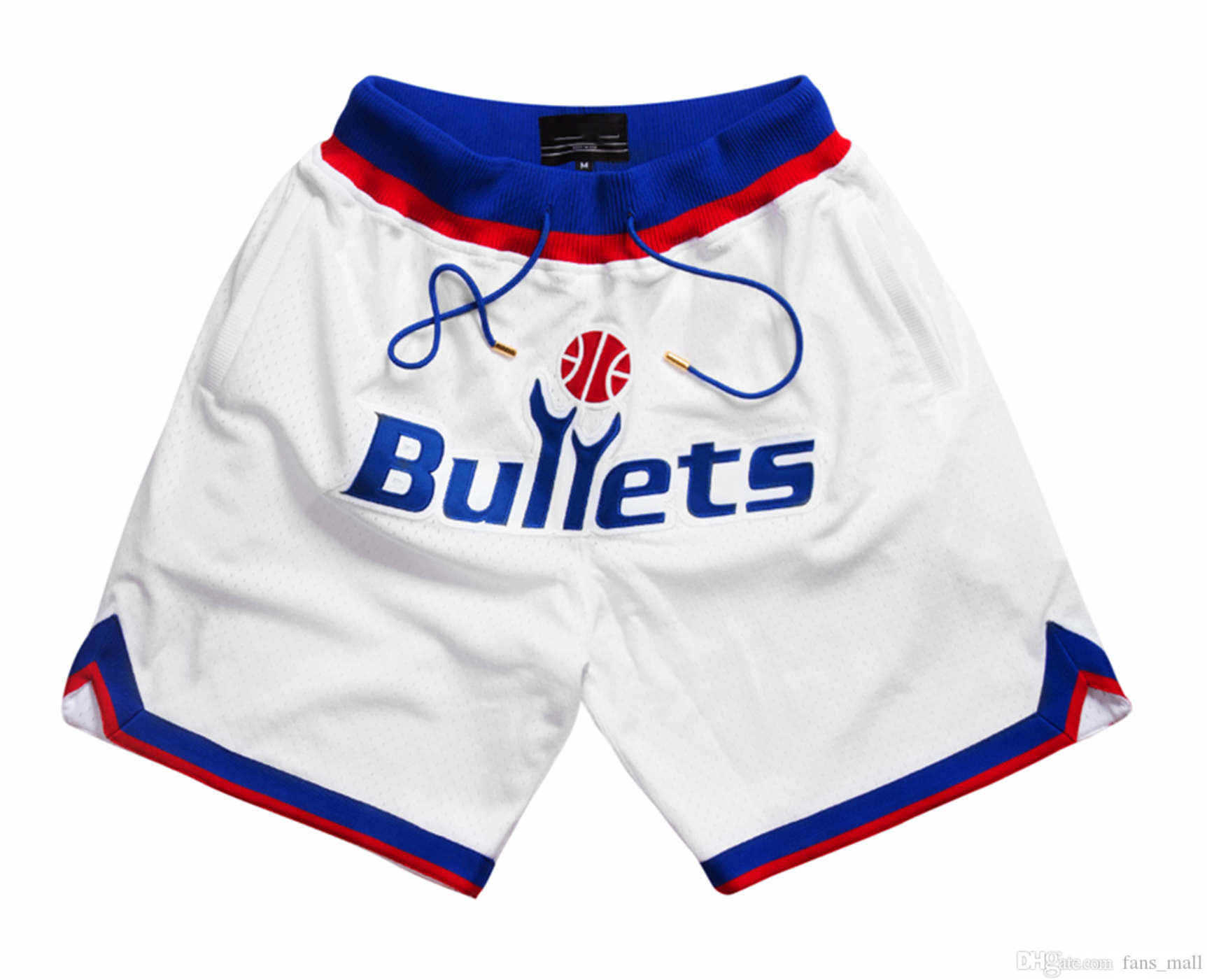 

Washington''Wizards''Men Basketball Shorts JUST DON Stitched Mitchell and Ness With Pocket Zipper Sweatpants Mesh Retro Sport PANTS -2XL