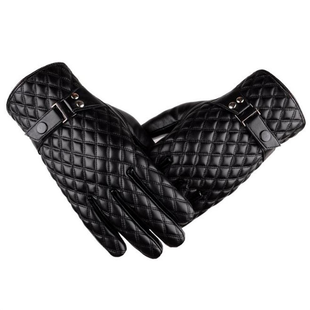 

High Quality Leather Gloves Men Soft Comfortable Mittens Waterproof Winter Autumn Motorcycling Driving Gloves Solid 287b