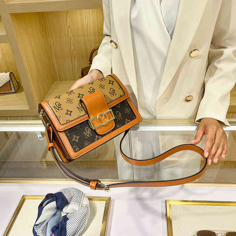 

Ladies Fashion Luxury Brand Tide Bag Wholesale Women's 2022 New Floral Single Shoulder Net Diagonal Small, Dark coffee