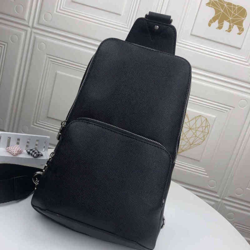 

men's Day Packs Clasic Real Backpack AVENUE Sling Shoulder Bag Fashion Classic Men Chest Cross Body Leather Sporty Cycling Outdoor, #01 black plaid