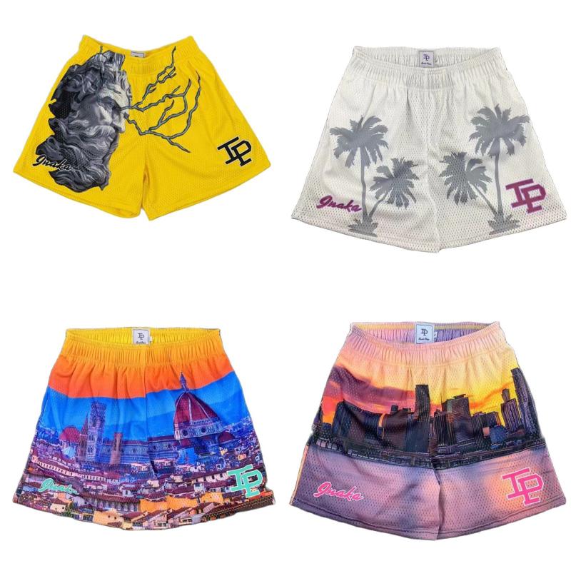 

Men's Shorts Men Mesh Animal Print Women Classic GYM Casual Sports Fashion Design ShortsMen's, Green p