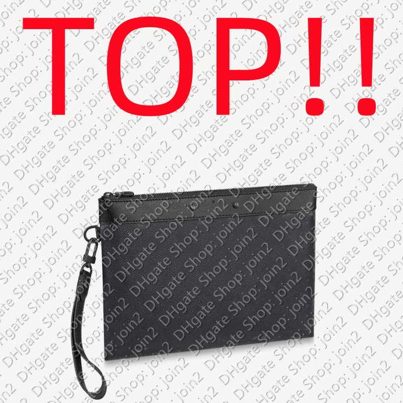 

TOP. M81569 POCHETTE TO-GO Clutch Bag Mens, Black with flowers