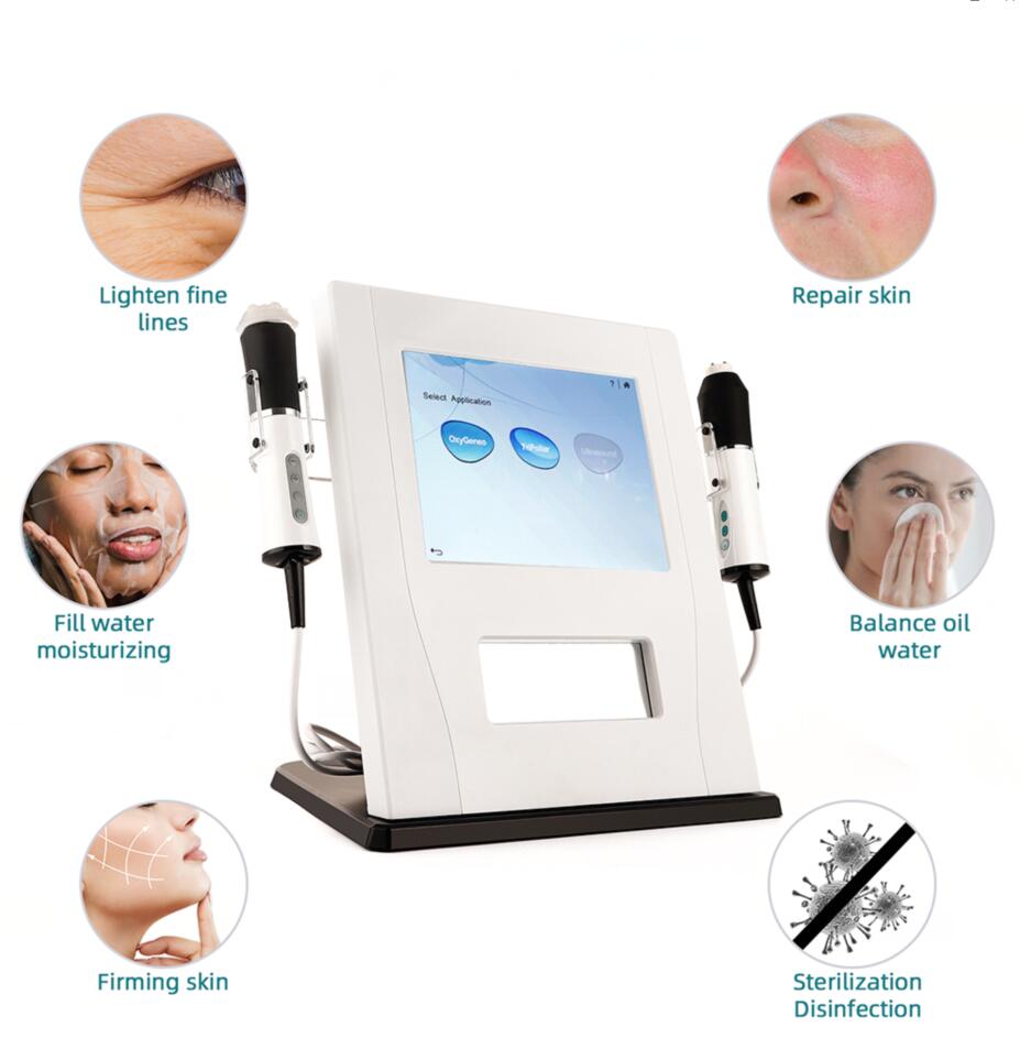 

Professional 3 In 1 Skin Rejuvenation Brightening Face Lift Multi-polar RF Bio Ultrasound Water Jet h2o2 Bubble Hydra Oxygen Facial Machine