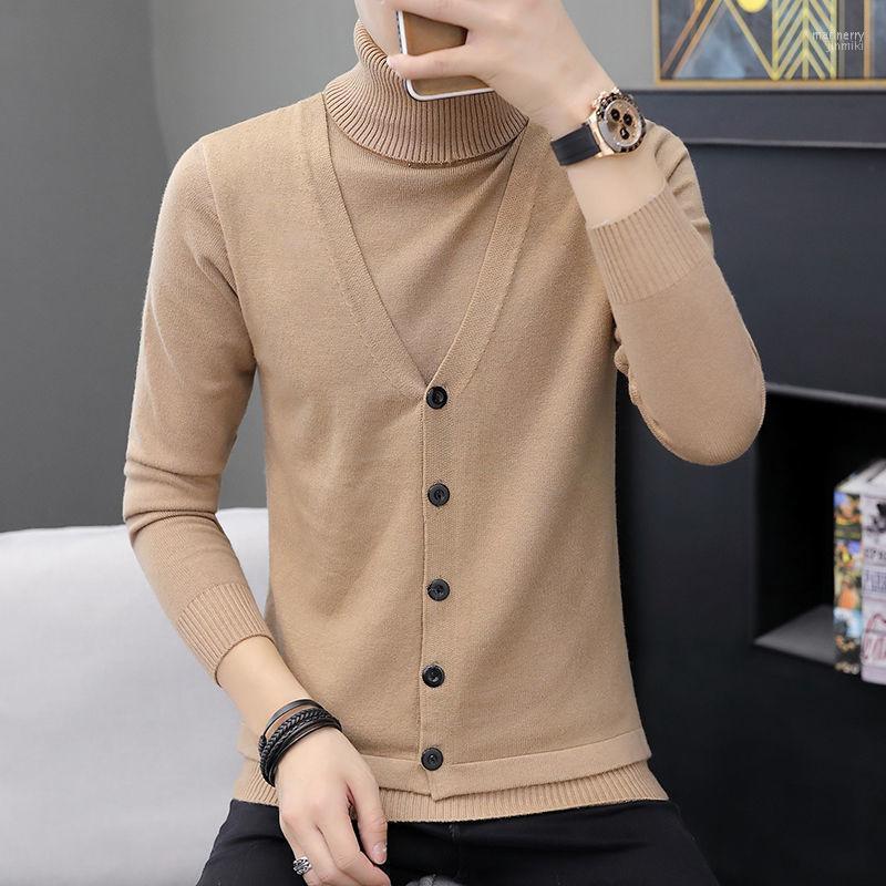 

Men's Sweaters Turtleneck Sweater Korean Slim Fall And Winter Pullover Knitwear Base Shirt Mari22, Black