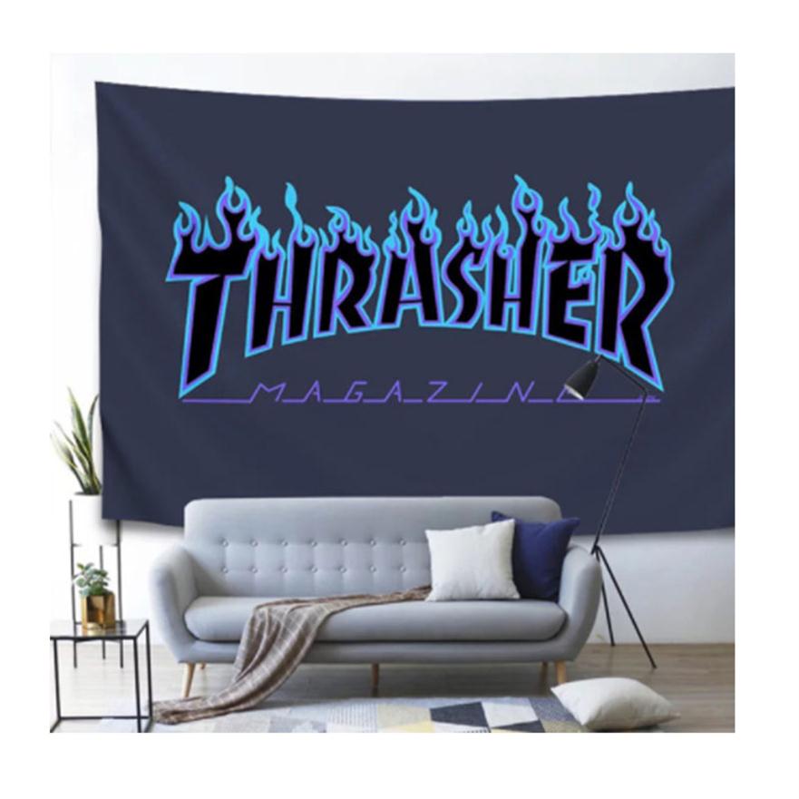 

Thrasher Flag Horizontal Tapestry 150x100cm Custom Design Skateboard Magazine Room Decoration Skate Shop Skateboarding Banner Popu255L