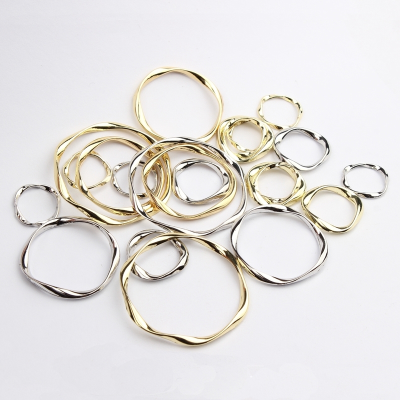 

Zinc Alloy Round Geometric Circle Twisted Ring Charms for Jewelry Making Bulk 6pcs lot 220716