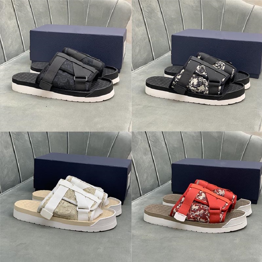 

Designer Slippers Summer Alpha Slippers Oblique Jacquard Black White Nylon Sandals Comfortable Rubber Sole Scuffs Sandy Beach Slipper, Color2