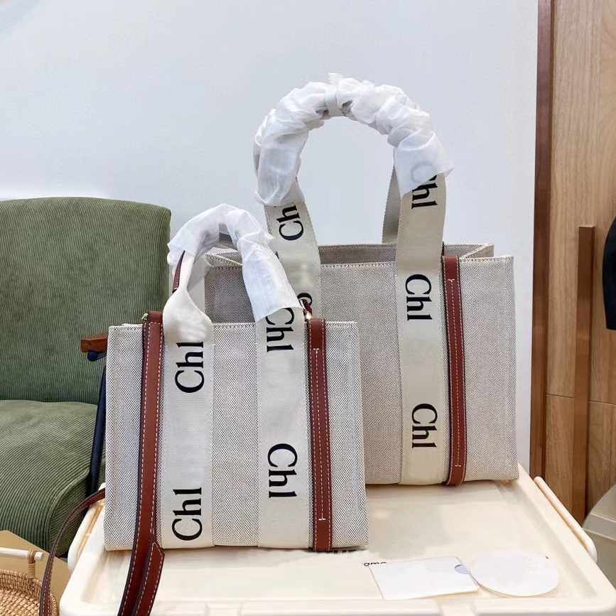 

2022 Womens Shopper Fashion Totes Bags handbag high NYLON hobo linen Large Beach bags luxury designer travel Crossbody Shoulder bag Purses With woody ribbon