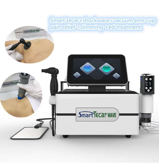 Portable 3 in 1 Physical Therapy Equipment Medical Low Intensity Shockwave Therapy Body Pain Relief ED Treatment EMS Tecar Shock Wave Machine For-image-764203451