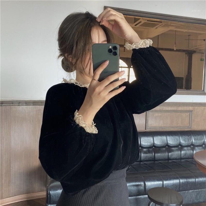 

Women' Blouses & Shirts Blouse Women Shirt Irregular Top Autumn Long Sleeve Blusas Mujer De Moda, Black