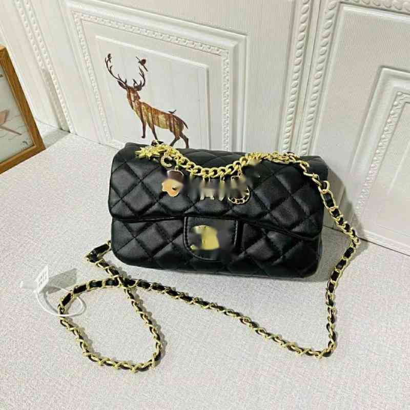 

Brand design woman's Letter Quilted shoulder Chain CC bag lambskin handbag vintage messenger bags caviar Leather le boy 2.55 Flap Bag 163, Black