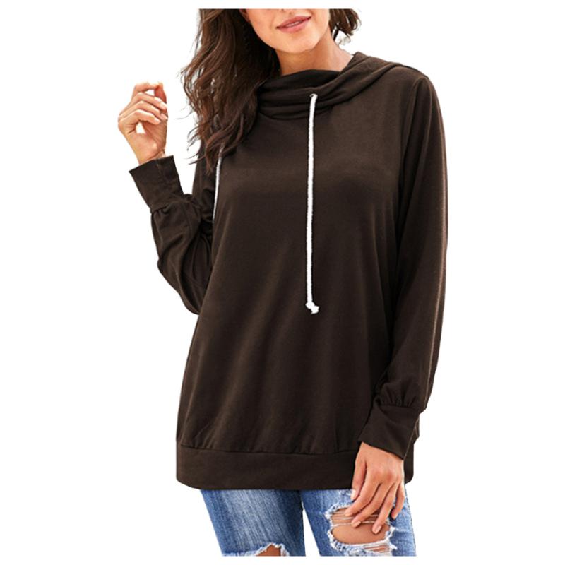 

Women's Blouses & Shirts Womens Knit Women Winter Christmas Long-Sleeves Drawstring Hoodie Solid Fitted White Button Down ShirtWomen's Women, Black