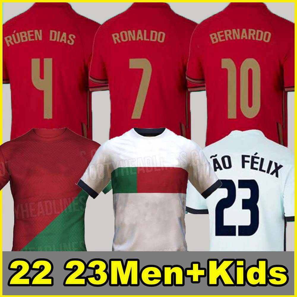 

22 23 Portuguesa JOAO FELIX soccer jerseys RUBEN NEVES BRUNO RONALDO FERNANDES Portugieser 2022 Portuguese football shirt Men Kids kit sets DIEGO J. OTAVIO woman top, Away kids