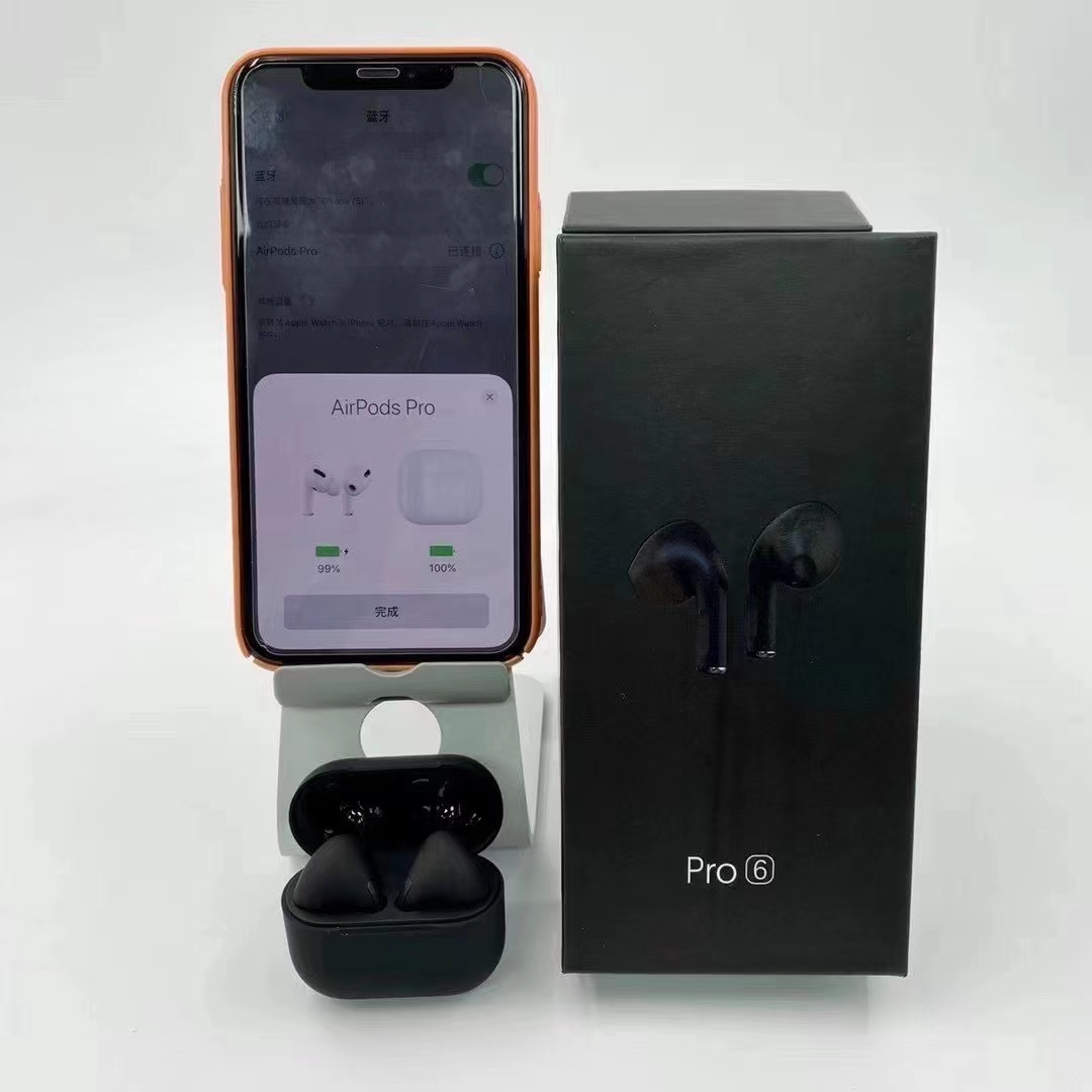 

Pro6 Air12 TWS Wireless Bluetooth Headphones & Earphones Mini HiFi Stereo Earphone Touch With Charging case Sports Earbuds Mic Pro 6 pods For apple, Mixed color