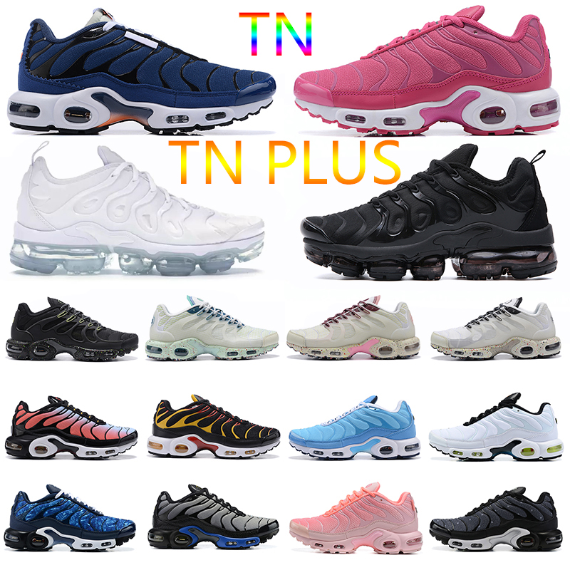 

Tn plus running shoes mens Triple black White Terrascape Sustainable Midnight Navy White Pink Metallic Silver women Breathable trainers outdoor sports sneakers, 26