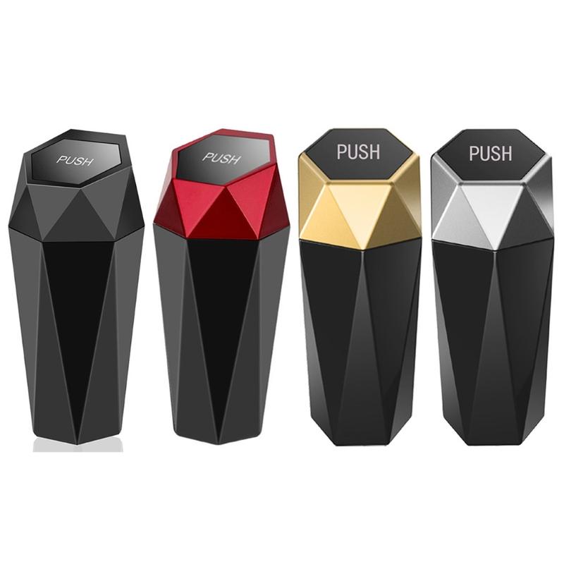 

Other Interior Accessories Portable Tiny Car Dustbin Diamond Design Auto Garbage Bin Washable Fashionable With LidOther
