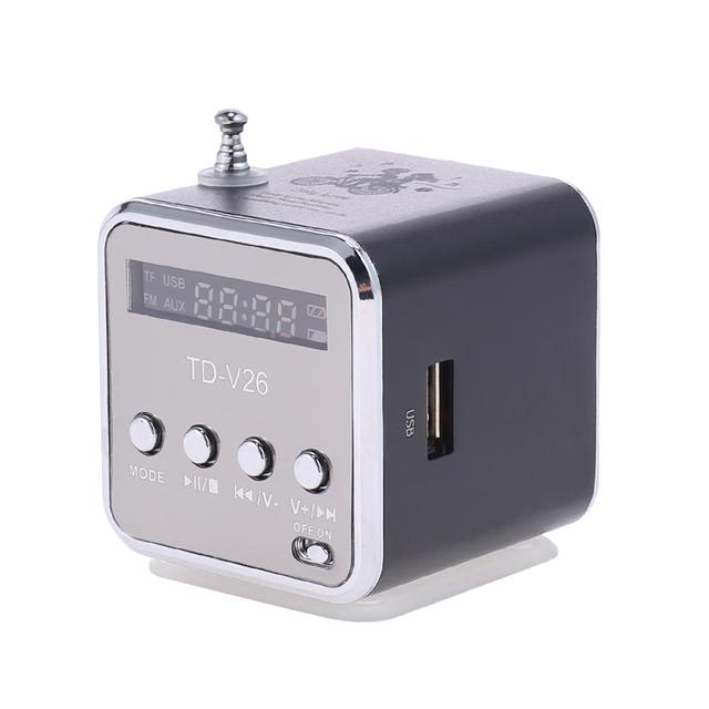TD-V26 Mini Radio Receiver With USB Portable Speakers Digital For PC Phone Mp3 Music Player Support Micro SD Card FM Bluetooth speaker radio