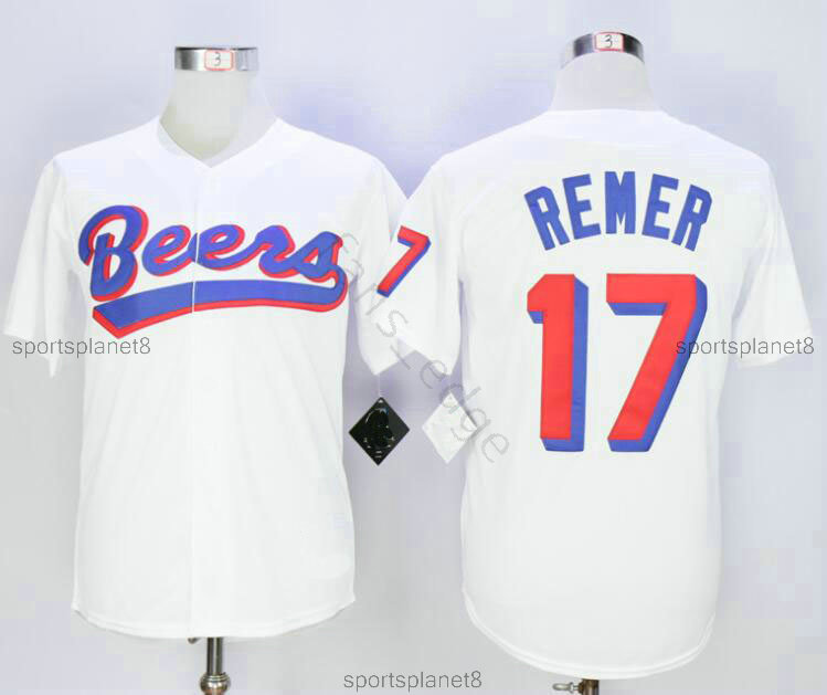 

Doug Remer 17 Joe Coop Cooper 44 BASEketball Jersey BEERS Button Down White All Stitched Stitch Sewn High Quality Jerseys0003, Blank
